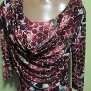 ROZ & ALI TOP  SIZE MP 3/4 SLEEVES